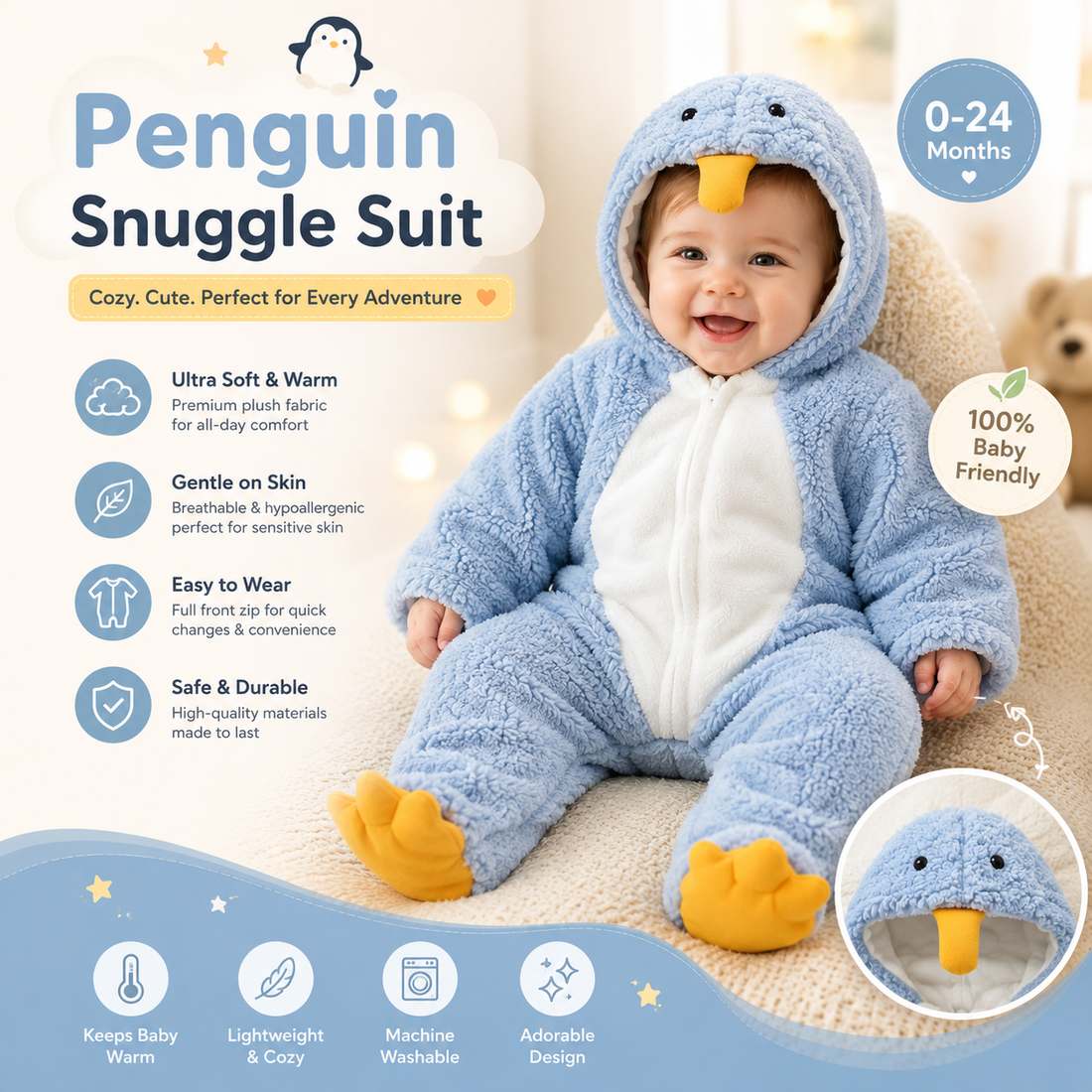 Penguin Snuggle Suit By Aviner